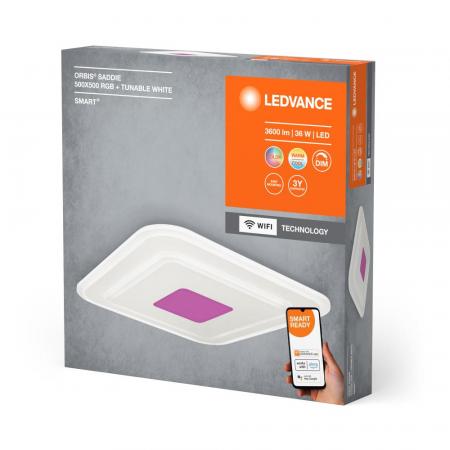 LEDVANCE SMART+ WIFI Orbis Saddie 55cm x 55 cm Deckenlampe RGB Farbwechsel